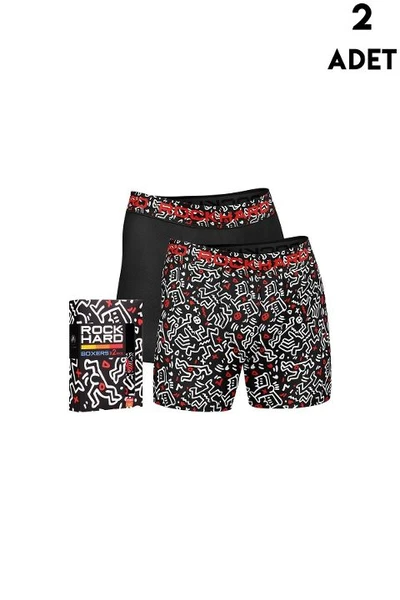 Karışık Desenli RockHard Erkek Boxer 2'li Koza Biat 7050-120559