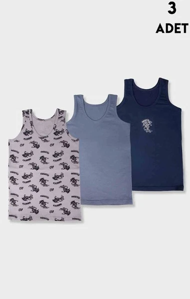 3 Adet Erkek Çocuk Renkli Atlet Koza Biat KZ82000-145