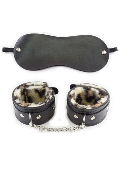 Leopar Fantezi Göz Bandı Kelepçe For missisX 6014