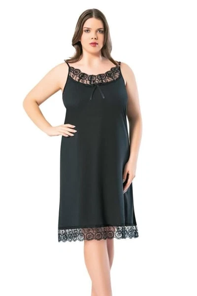 Midi Boy Büyük Beden Dantelli İp Askılı Gecelik Kota 6212