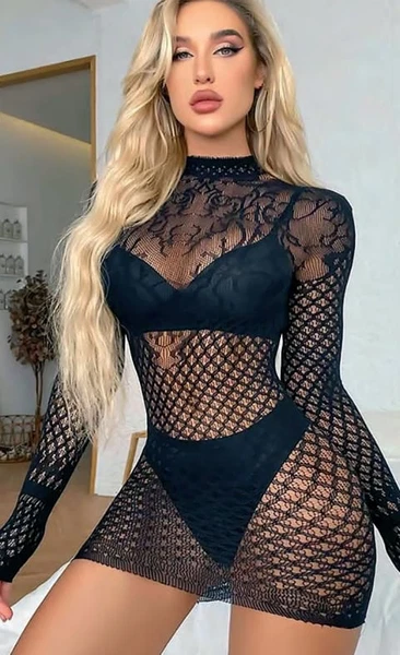 Sırt Dekolteli Taşlı Bayan Vücut Çorabı NightLight 5570