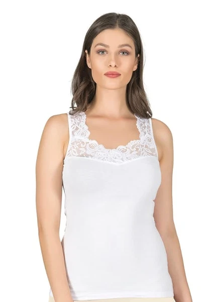 Pamuklu Yakası Dantelli Kalın Askılı Kadın Atlet Özkan 25348