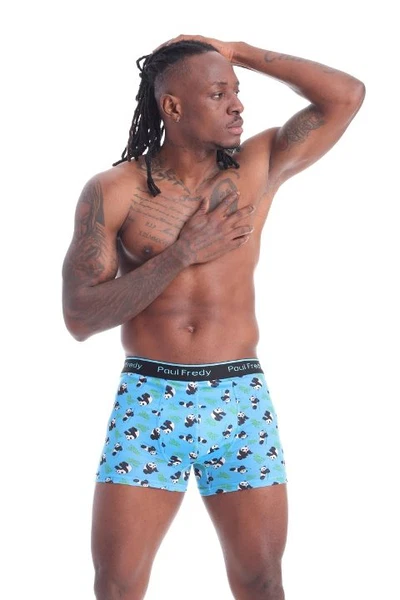 Panda Desenli Mavi Erkek Boxer Paul Fredy EB060