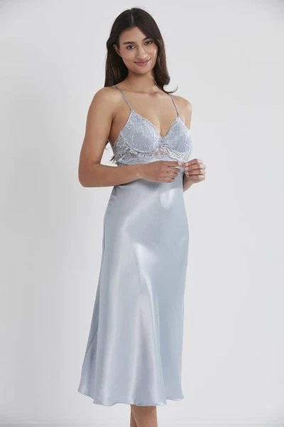 Sırt Dekolteli Çapraz Askılı Saten Dantel Gecelik Pierre Cardin 900