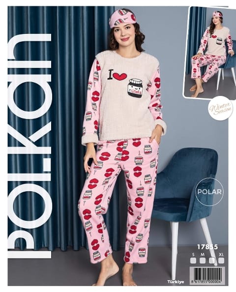 Polar Beyaz I Love Nutella Pijama Takım Polkan 17855