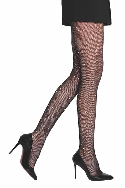 Rete File Full Taşlı Külotlu Çorap Siyah Daymod D1121197