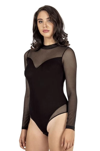 Ring Yarım Balıkçı Tül Detaylı Uzun Kollu Kancalı Çıtçıtlı Body Özkan 25633