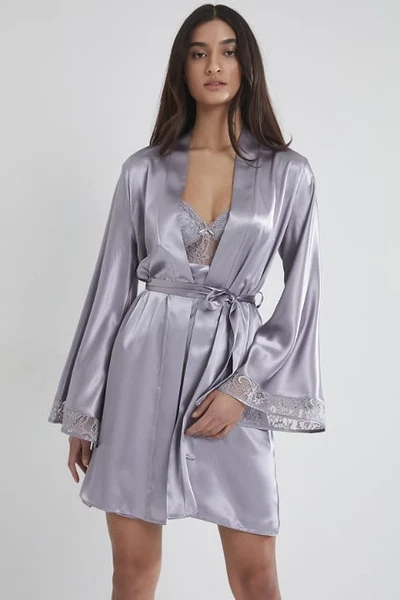 Sırtı Kalp Dantelli Saten Gecelik Sabahlık Takımı Pierre Cardin 4090