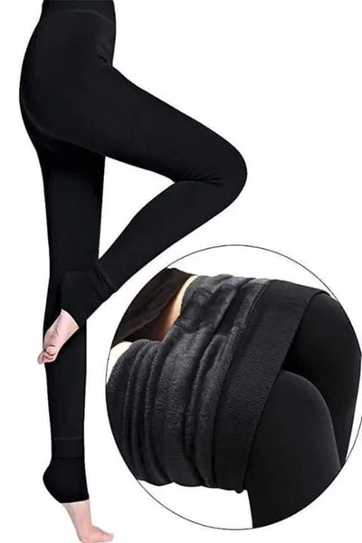 Siyah Bayan Peluş Tayt Pera Fitol 8022