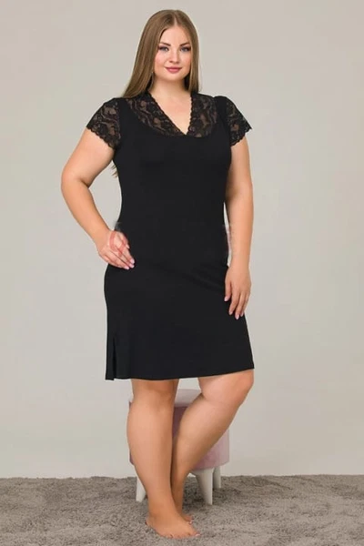 Siyah Lady 8890 Kadın Kısa Kol Büyük Beden Anne Tunik Gecelik