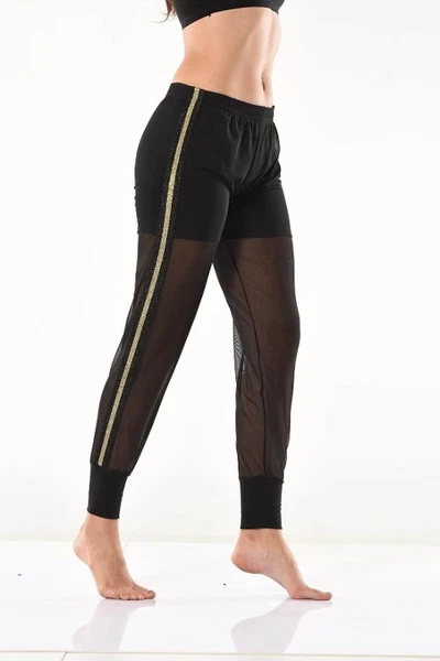 Transparan Yanları Şeritli Kadın Eşofman Altı Derya Kurşun 0578