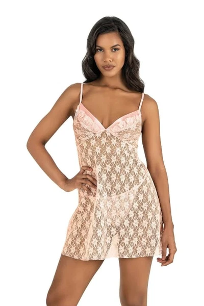 Transparan Somon Kısa Tül Gecelik Ahu Primoda 4220