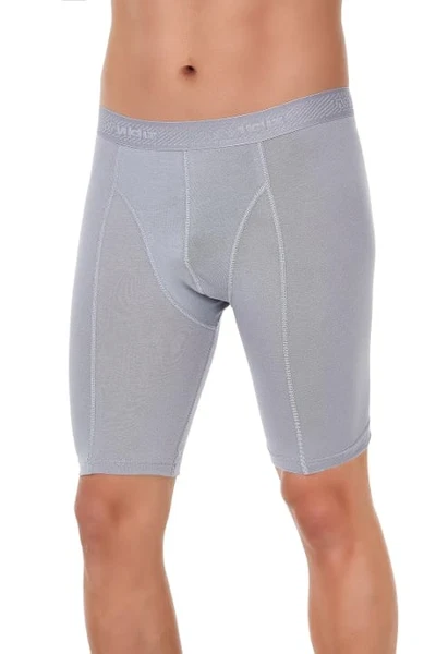 Uzun Modal Gri 3'lü Paket Erkek Boxer Yıldız 162