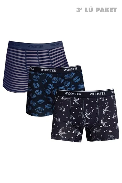 Wooster Strech Cotton Pamuklu 3lü Boxer Seti W-200