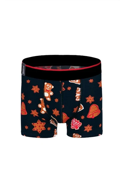 Yeni Yıl Figürleri Desenli Yılbaşı Erkek Boxer (Dijital Baskılı) Darkzone DZNNY0002