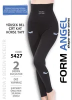 Yüksek Bel 2 Beden İncelten Korse Tayt Form Angel 5427 Siyah