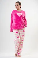 Kadın Polar Pijama Takımı Vienetta Softpure 202117 Fuşya