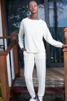 Geniş Cepli Ekru Uzun Kollu Kadın Pijama Takım Vienetta 405057 Ekru