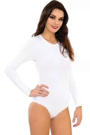 İMER O Yaka Uzun Kollu Çıtçıtlı Kadın Body İmer 9261