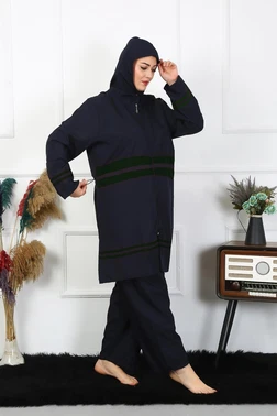 Akbeniz Lacivert Büyük Beden Kadın Tesettür Mayo Akbeniz 55015