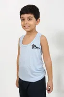 Sıfır Kol Erkek Çocuk Penye Pijama Takım Mavi Akbeniz 20439 Mavi detay görünüm