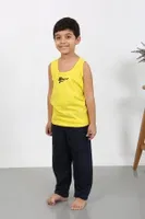 Erkek Çocuk Sıfır Kol Penye Pijama Takım Sarı Akbeniz 20439 Sarı