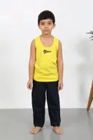 Erkek Çocuk Sıfır Kol Penye Pijama Takım Sarı Akbeniz 20439 Sarı farklı açı