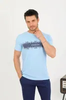 Erkek Pamuk Kısa Kol Pijama Takım Mavi Akbeniz 6875 Mavi detay görünüm