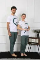 Pamuk Sevgili Kombini Erkek Pijama Takımı Beyaz Akbeniz 50127  Beyaz görsel 4