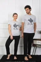 Pamuklu Sevgili Kombini Erkek Pijama Takımı Gri Akbeniz 50126  gri erkek farklı açı