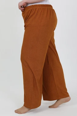 Akbeniz Büyük Beden Beli Lastikli Bürümcük Kadın Pantolon Akbeniz 210076 - Alternatif Görünüm