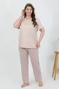Büyük Beden Kısa Kollu Penye Kadın Pijama Takımı Akbeniz 202510