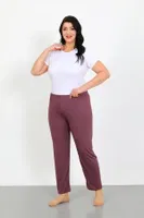 Büyük Beden Tek Alt Kadın Pijama Akbeniz 27555 Mürdüm detay görünüm