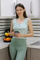 Crop Büstiyer Kadın Tayt Alt Üst Takım Akbeniz 5910 Su Yeşili detay görünüm