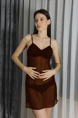 Akbeniz Transparan Fantezi Tül Kadın Gecelik Akbeniz T2500 Fuşya