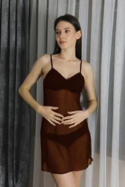 Akbeniz Transparan Fantezi Tül Kadın Gecelik Akbeniz T2500 Fuşya