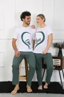 Sevgili Kombini Kadın Penye Pijama Takımı Beyaz Akbeniz 50127  Beyaz Kadın