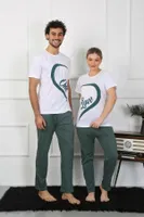 Sevgili Kombini Kadın Penye Pijama Takımı Beyaz Akbeniz 50127  Beyaz Kadın farklı açı