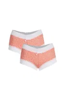 Pamuklu Desenli 2li Kadın Boxer Somon Akbeniz 40266 Somon