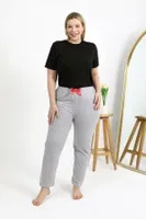Gri Pamuklu Büyük Beden Kadın Alt Pijama Akbeniz 27557 Gri