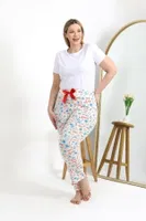 Büyük Beden Pamuklu Kadın Alt Pijama Akbeniz 27558  Ekru