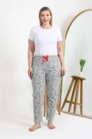 Pamuklu Gri Kadın Büyük Beden Alt Pijama Akbeniz 27558 Gri