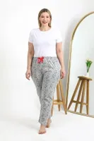 Pamuklu Gri Kadın Büyük Beden Alt Pijama Akbeniz 27558 Gri görsel 4