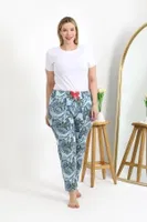 Pamuklu Büyük Beden Kadın Alt Pijama Akbeniz 27558  Mavi farklı açı
