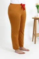 Pamuklu Büyük Beden Kadın Alt Pijama Akbeniz 27559 İnci Hardal farklı açı