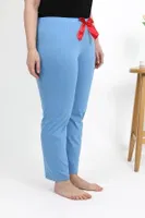 Penye Büyük Beden Kadın Alt Pijama Akbeniz 27559 Mavi detay görünüm