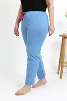 Penye Büyük Beden Kadın Alt Pijama Akbeniz 27559 Mavi farklı açı