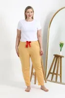 Pamuklu Büyük Beden Alt Kadın Pijama Akbeniz 27559 Sarı