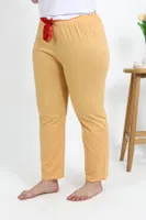 Pamuklu Büyük Beden Alt Kadın Pijama Akbeniz 27559 Sarı görsel 4