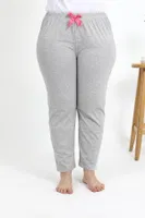 Büyük Beden Pamuklu Kadın Tek Alt Pijama Akbeniz 27560 Gri görsel 4